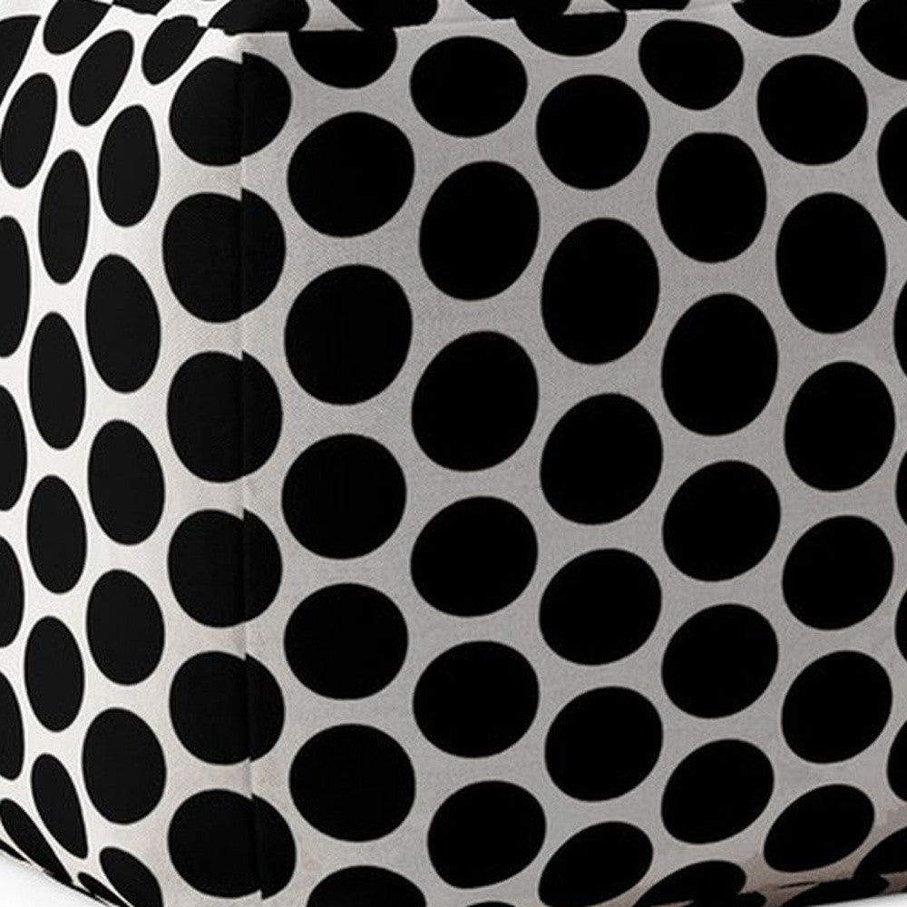 17 Black Cotton Polka Dots Pouf Cover