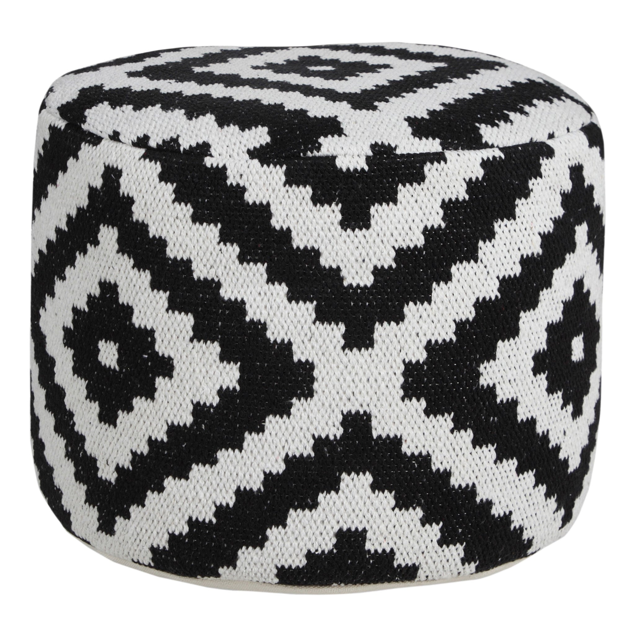 18 Black Cotton Blend Ottoman