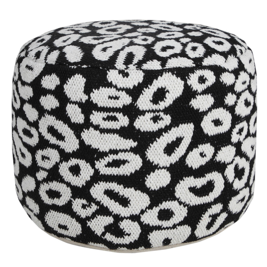 18 Black Cotton Blend Ottoman