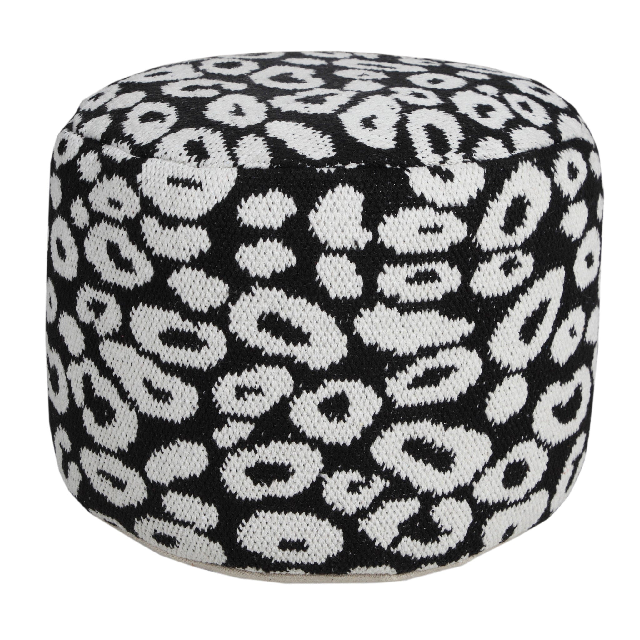 18 Black Cotton Blend Ottoman