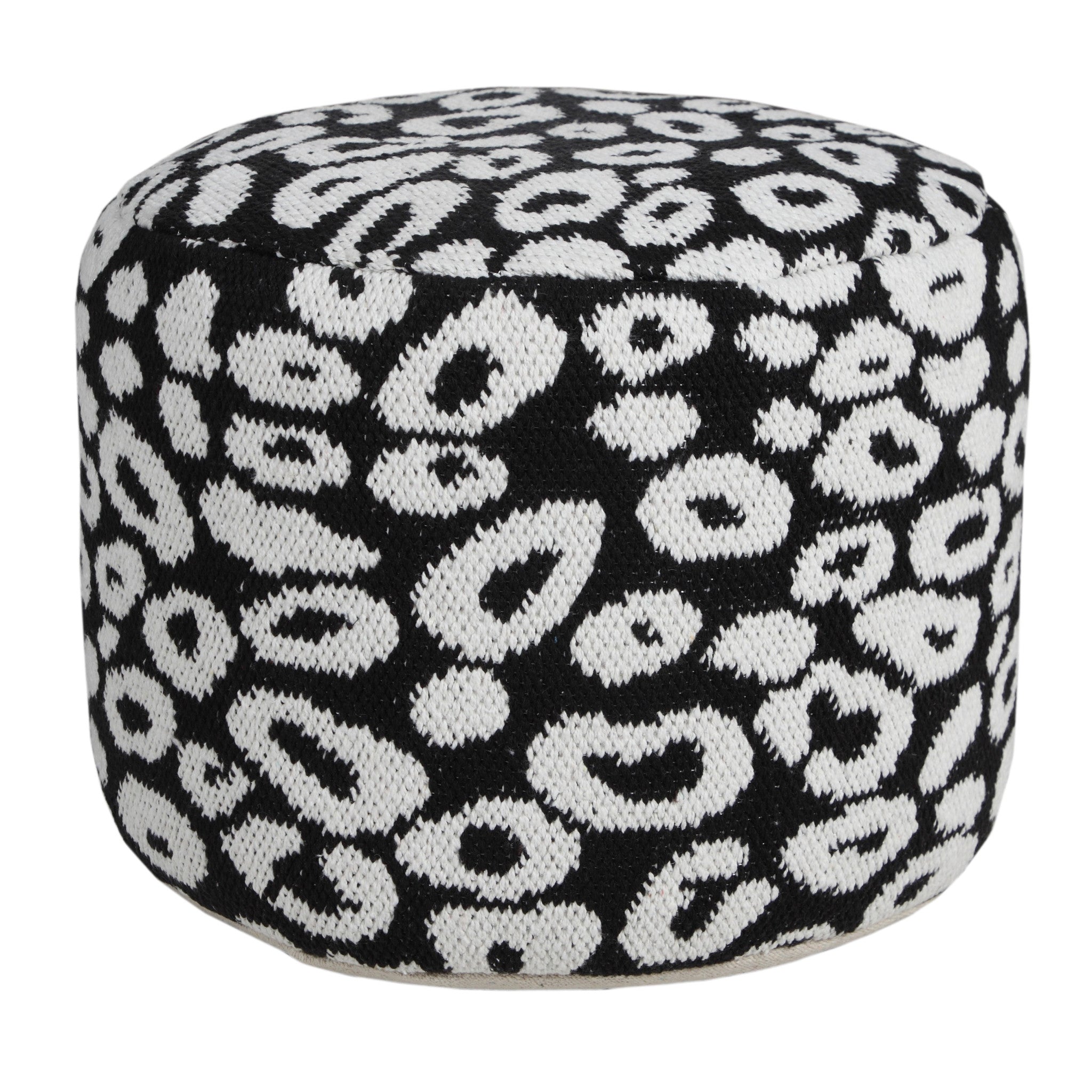 18 Black Cotton Blend Ottoman