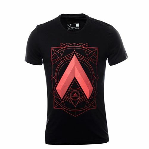 Adidas Ace Black Cotton Graphic T-Shirt - Mens