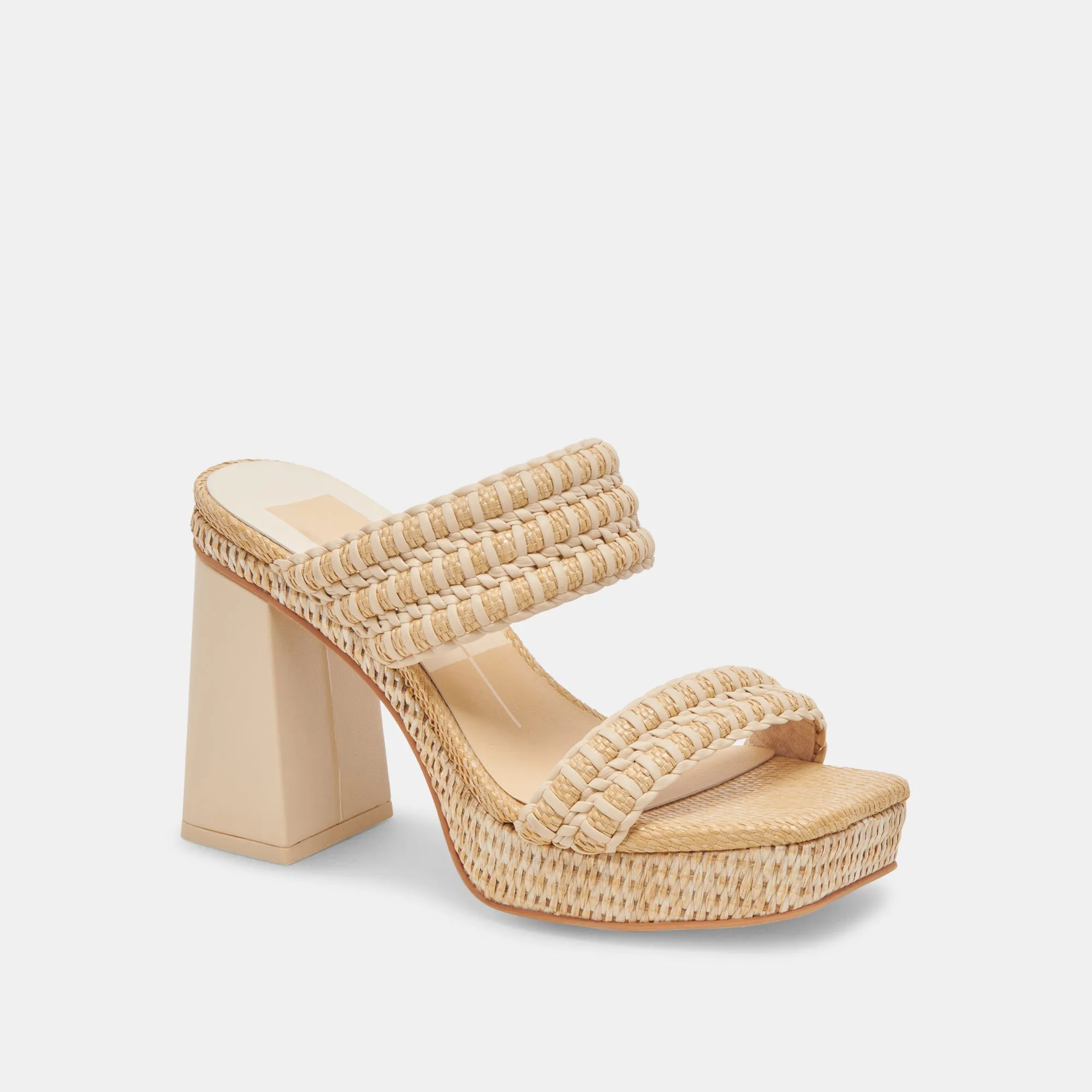 ALFRED HEELS LT NATURAL RAFFIA