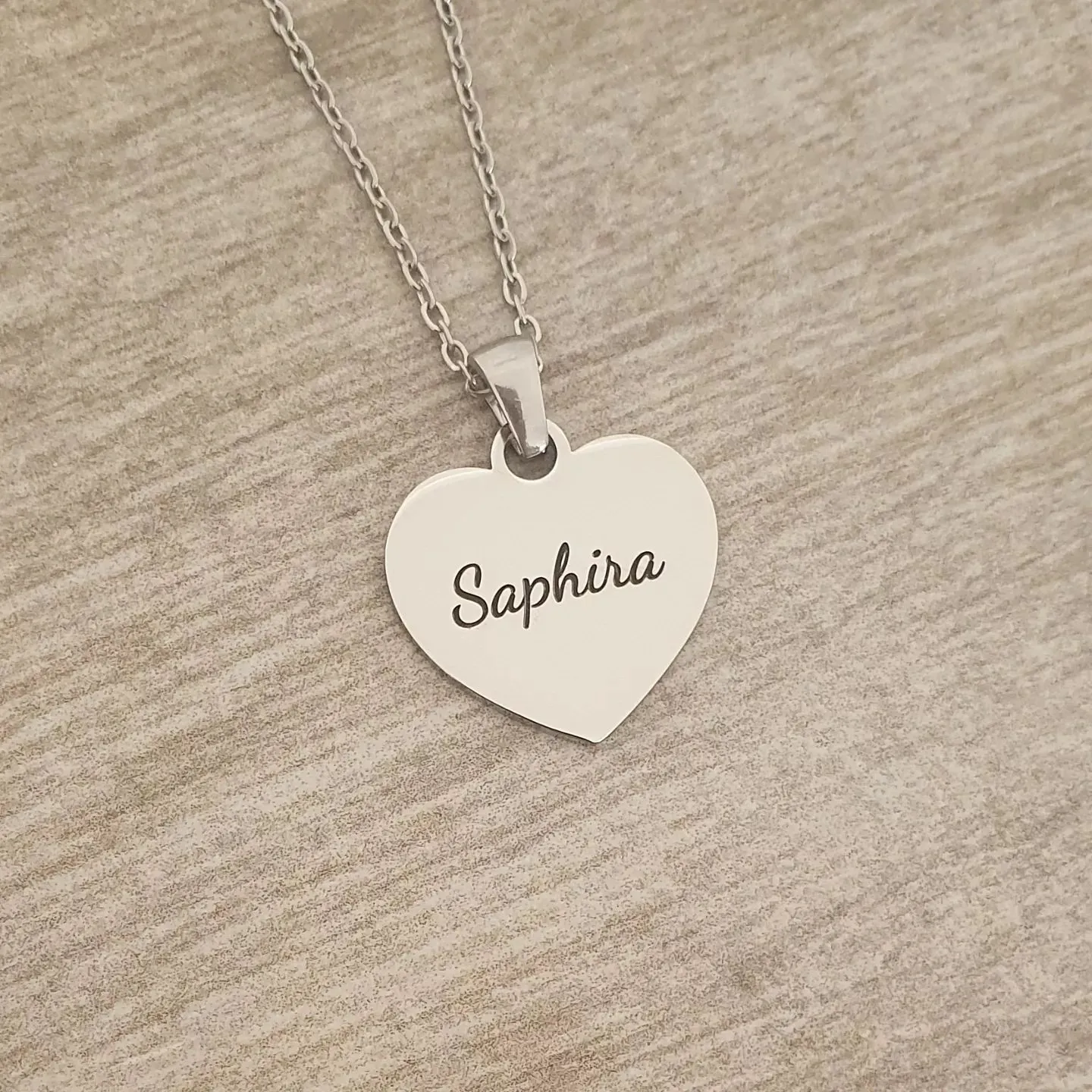 Amore Personalized Necklace, Stainless Steel, Size: 20mm on 45cm chain (READY IN 3 DAYS!)