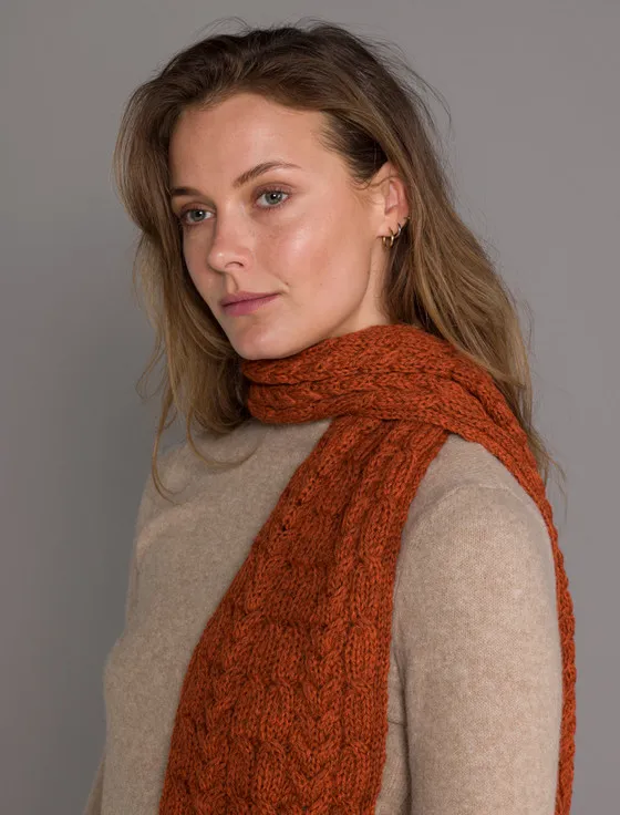 Aran Heritage Cable Scarf