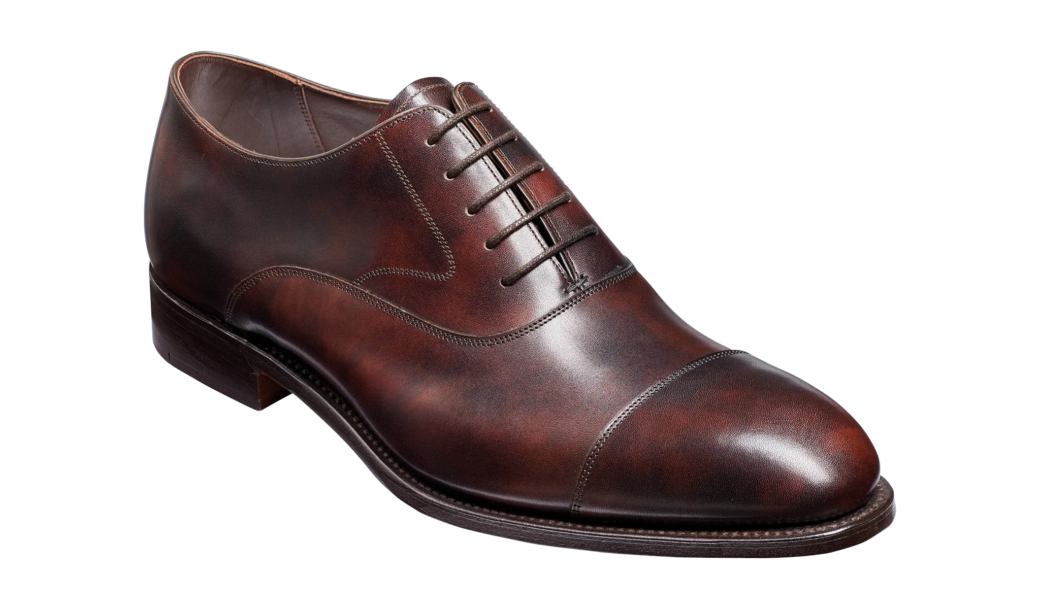 Barker Falsegrave Oxford Calf Leather Shoes - Dark Brown Shadow Calf