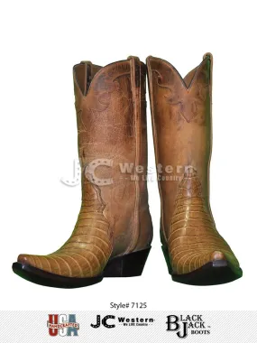 Black Jack 7125 Mens Caiman Belly Triad Boots Saddle Tan