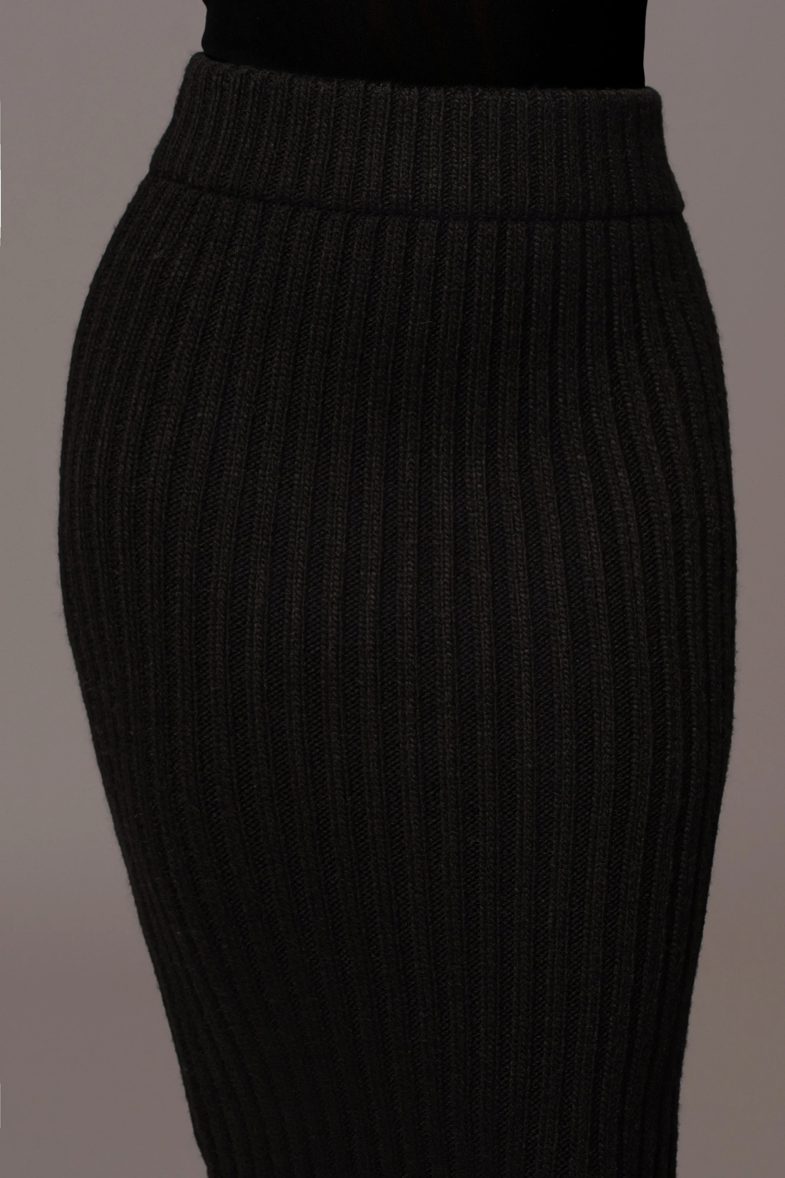 Black Take Me Home Ribbed Skirt