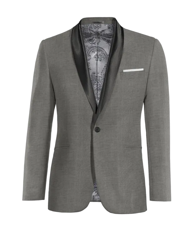  Blazer Smoking gris de Lana Merino super 100s