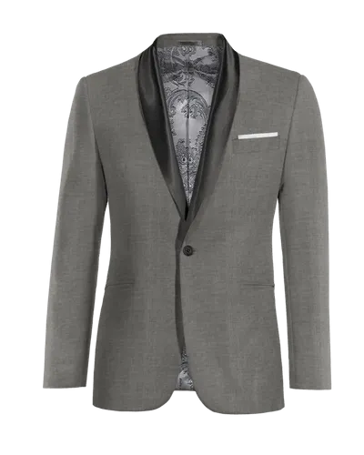  Blazer Smoking gris de Lana Merino super 100s