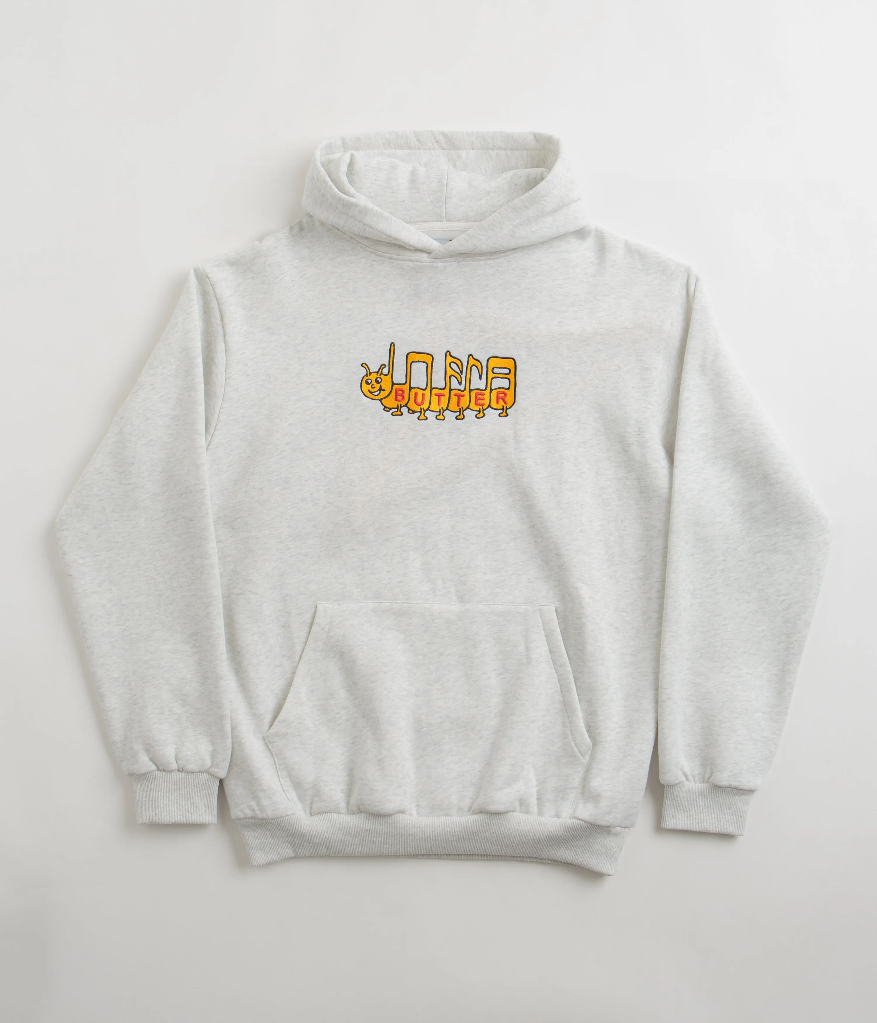 Butter Goods Caterpillar Embroidered Hoodie - Ash