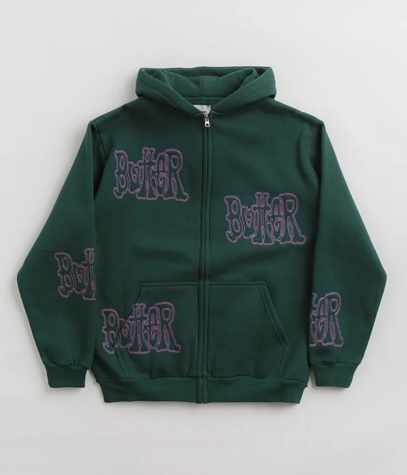 Butter Goods Tour Zip-Thru Hoodie - Dark Green