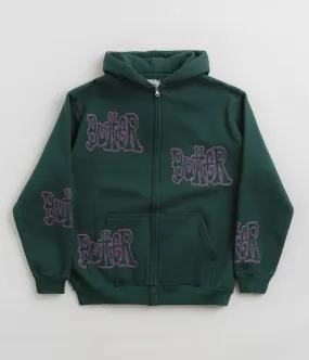 Butter Goods Tour Zip-Thru Hoodie - Dark Green