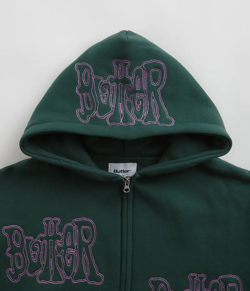 Butter Goods Tour Zip-Thru Hoodie - Dark Green