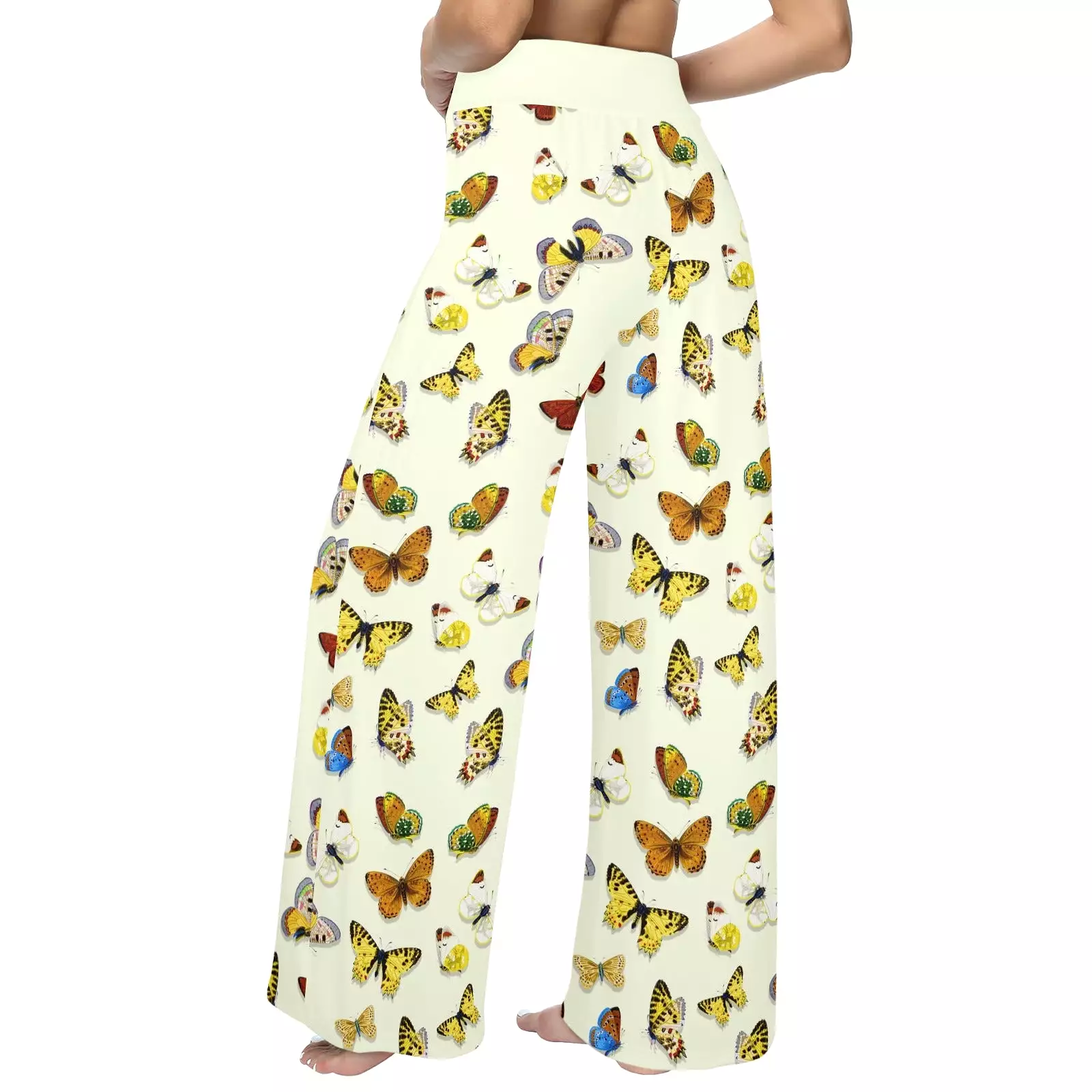 Butterfly on Wheat Women's Wide Leg Lounge Pants