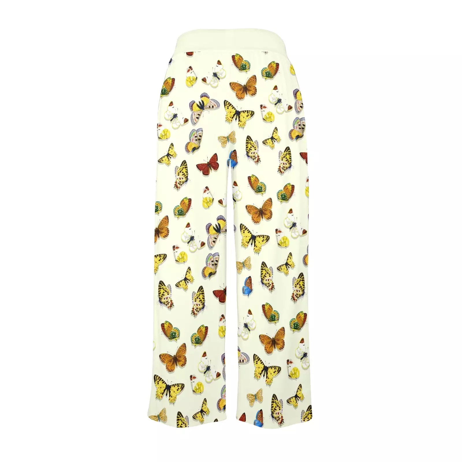 Butterfly on Wheat Women's Wide Leg Lounge Pants