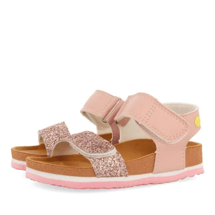 Butuan girls multicoloured footbed sandals with shiny details