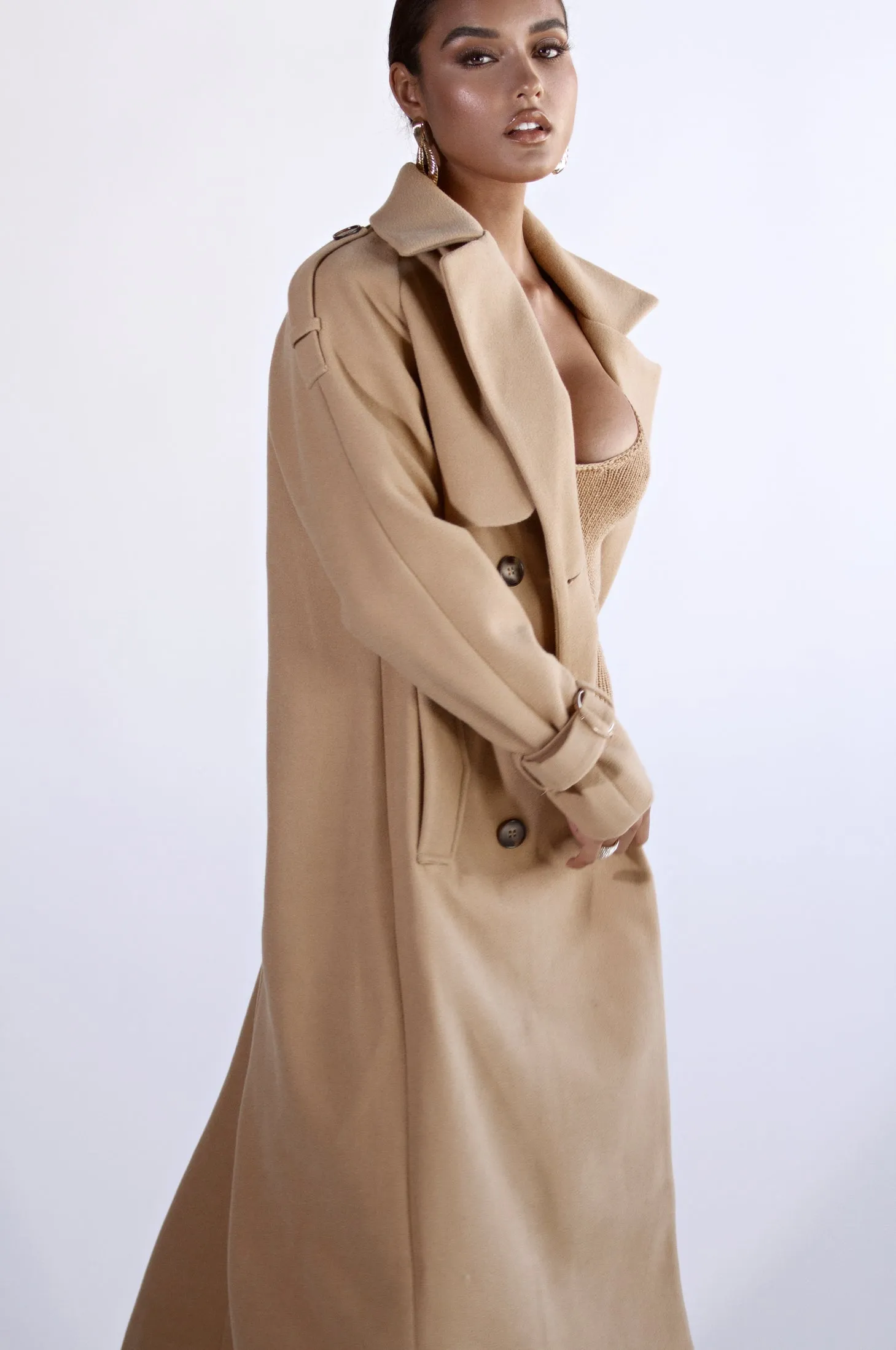 Camel Beverly Trench Coat