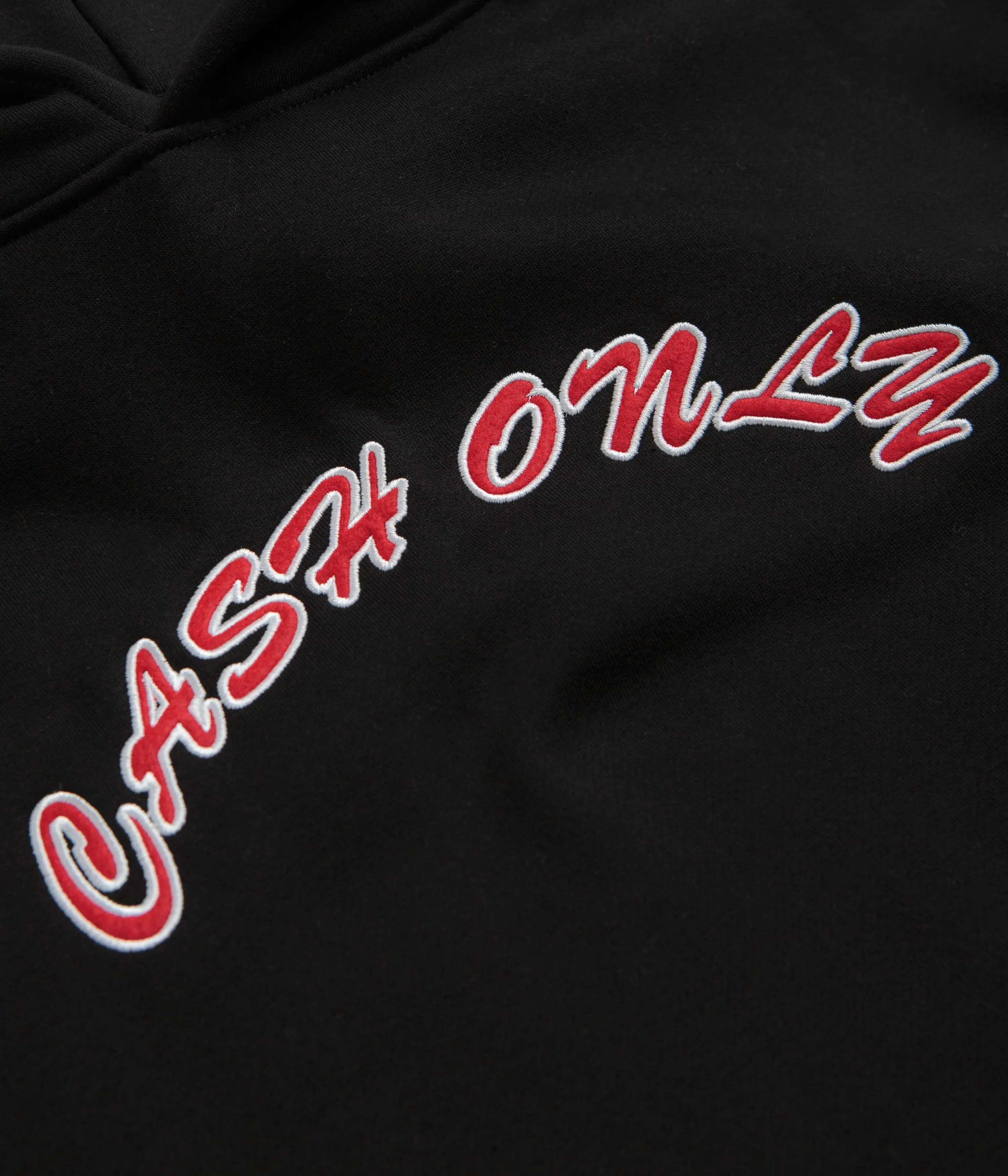 Cash Only Felt Applique Logo Hoodie - Black