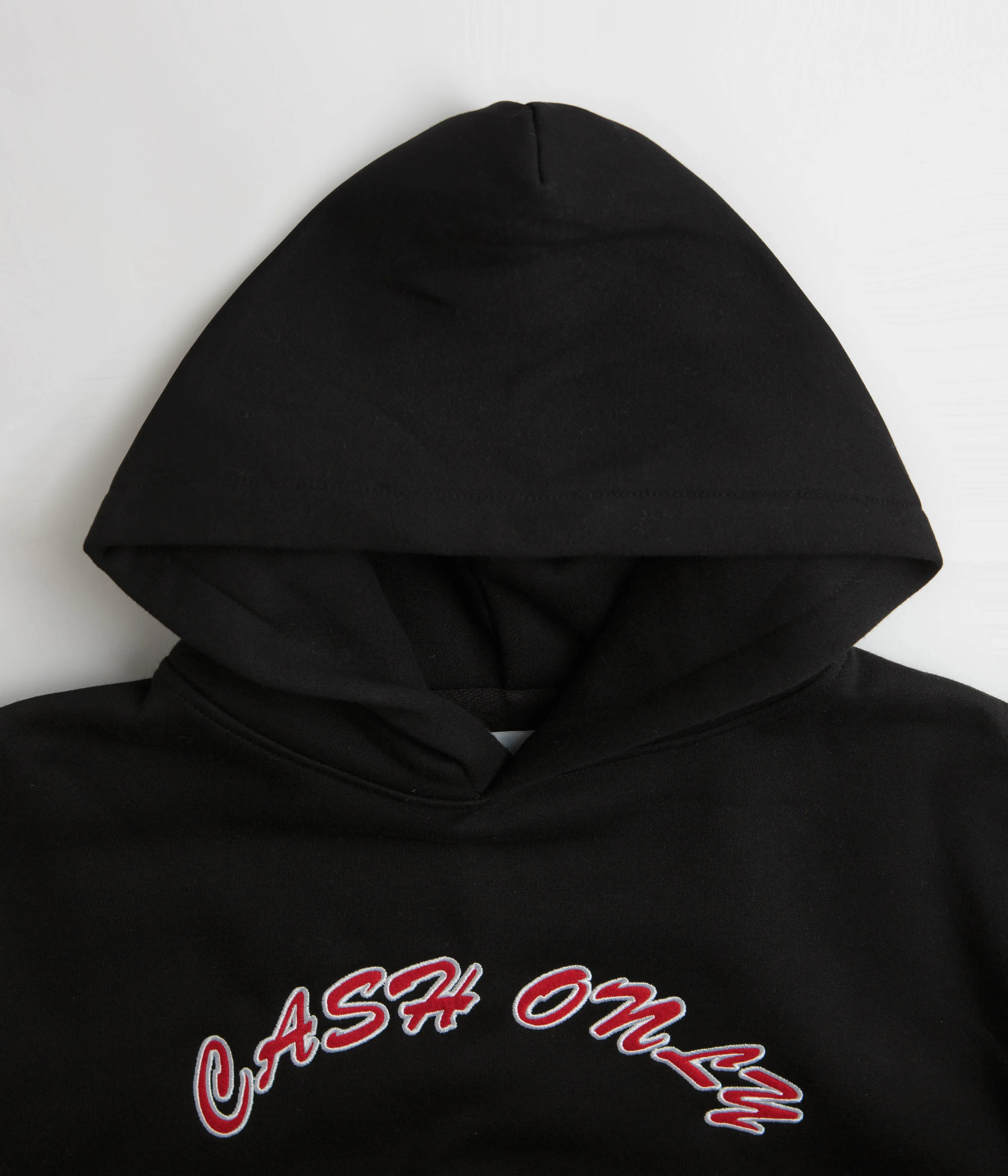 Cash Only Felt Applique Logo Hoodie - Black