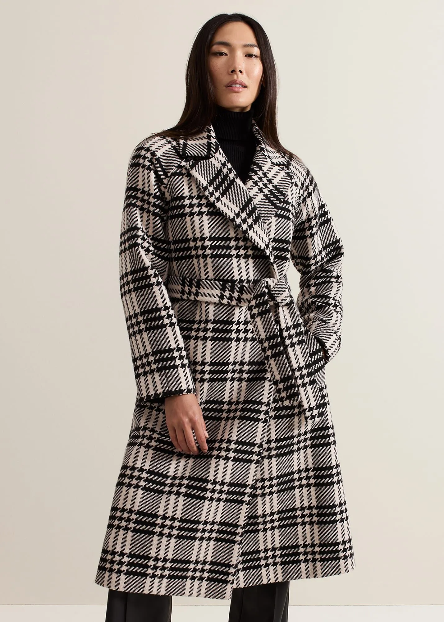 Cassie Check Wool Coat