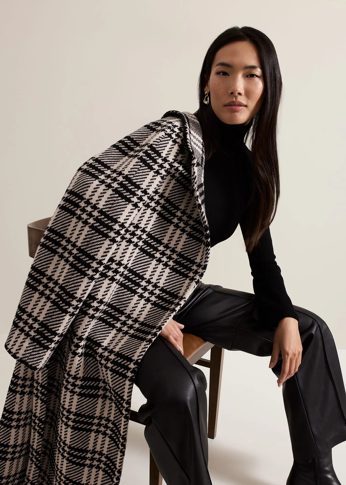 Cassie Check Wool Coat