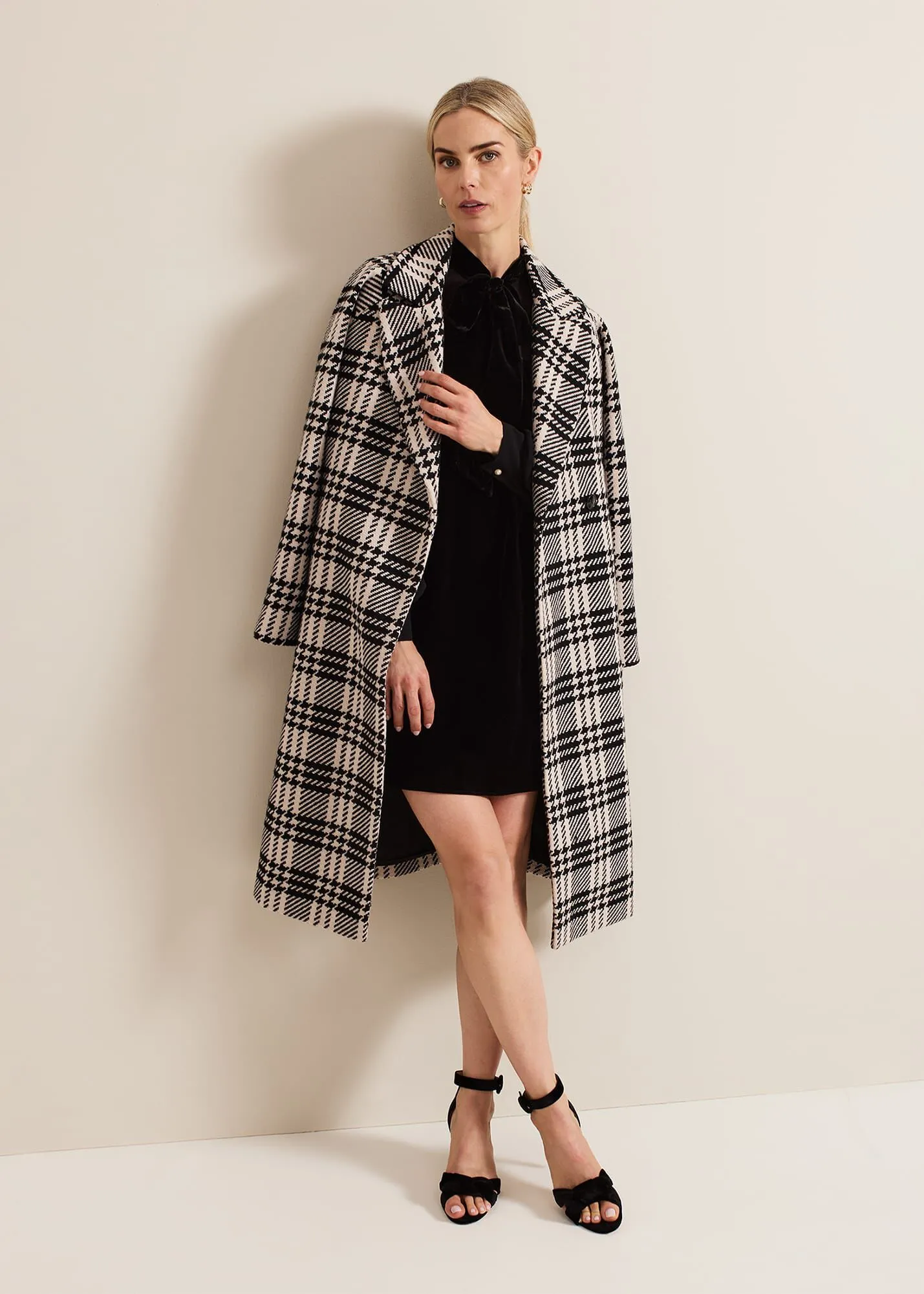 Cassie Check Wool Coat