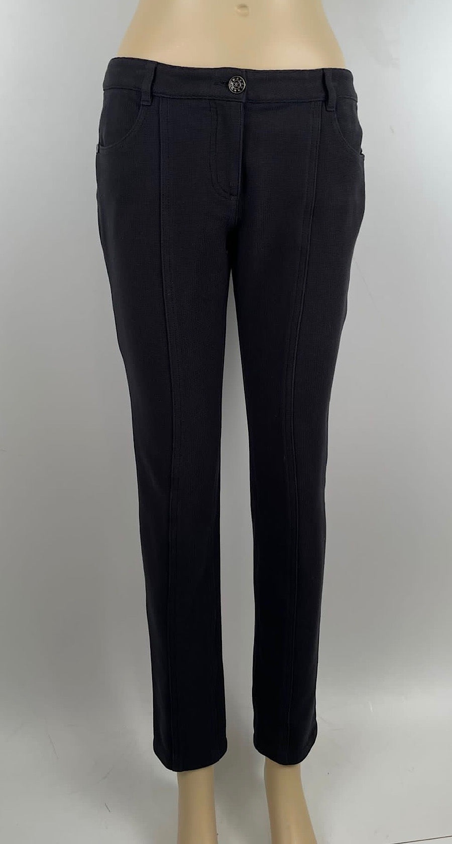 Chanel Black Cotton Low Rider Pant Jeans FR 38 US 4/6