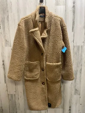 Coat Faux Fur & Sherpa By Pretty Little Thing In Brown, Size: M