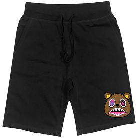 CRAZY BAWS : Black Cotton Terry Fleece Shorts