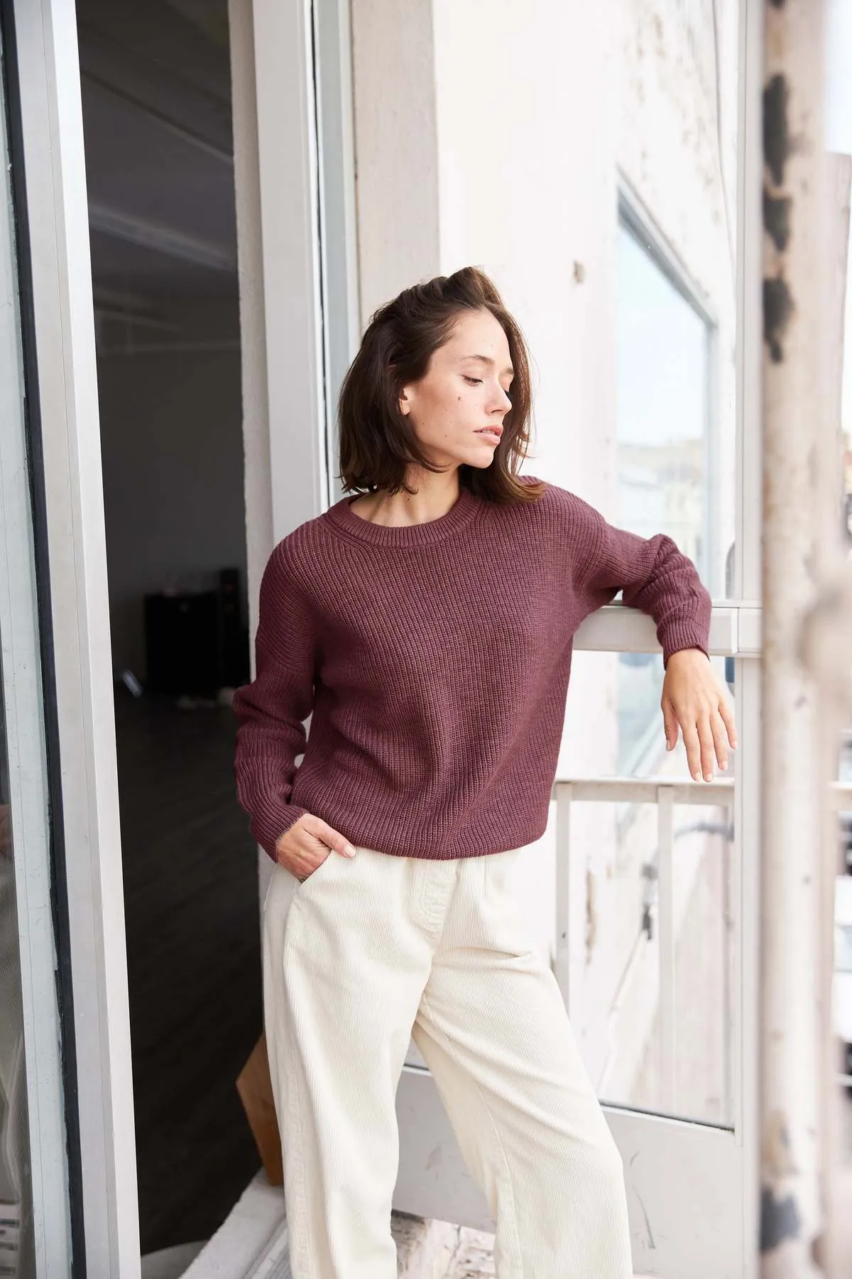 Crewneck Pull-On Sweater 