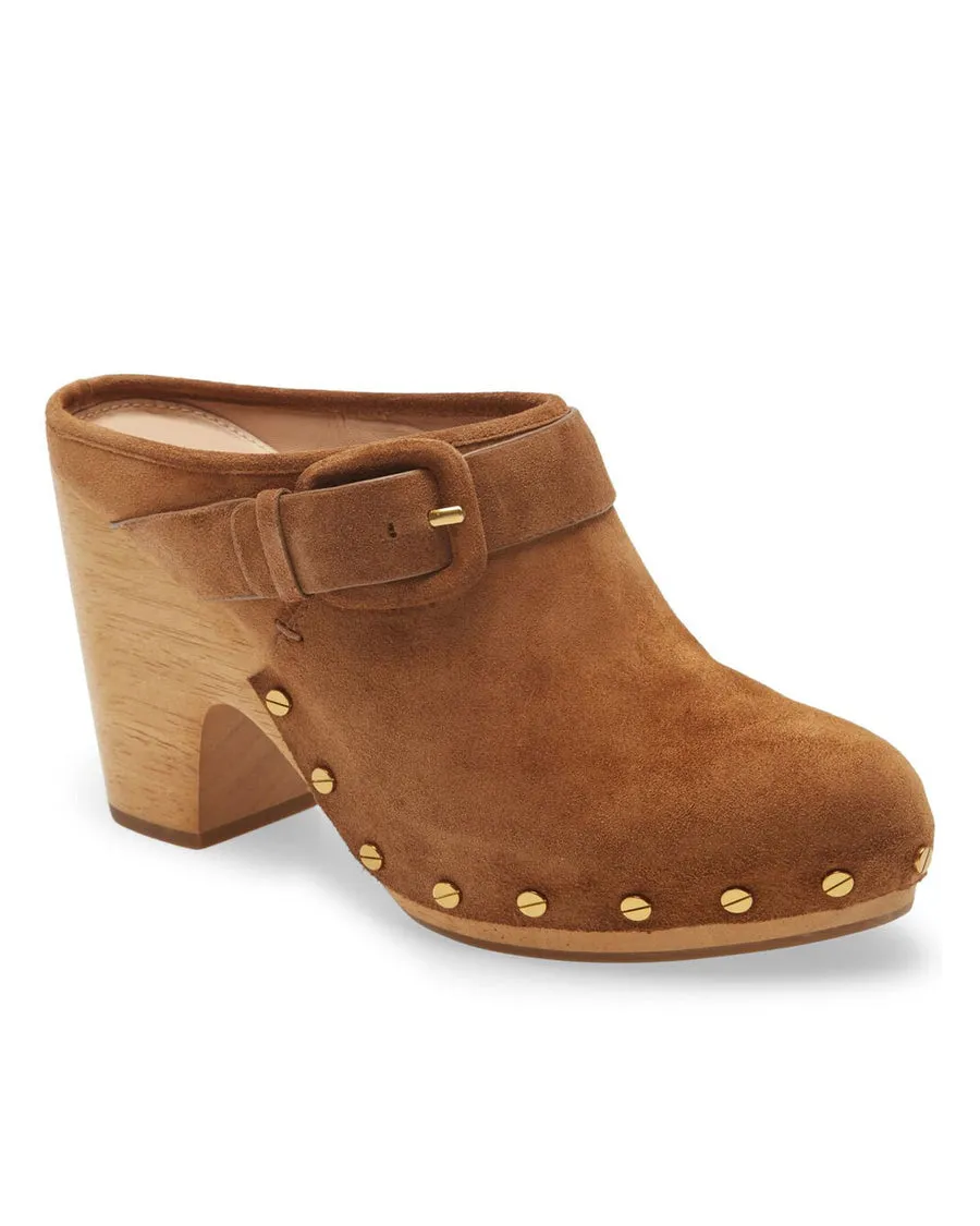 Dacey Suede Clog in Pecan