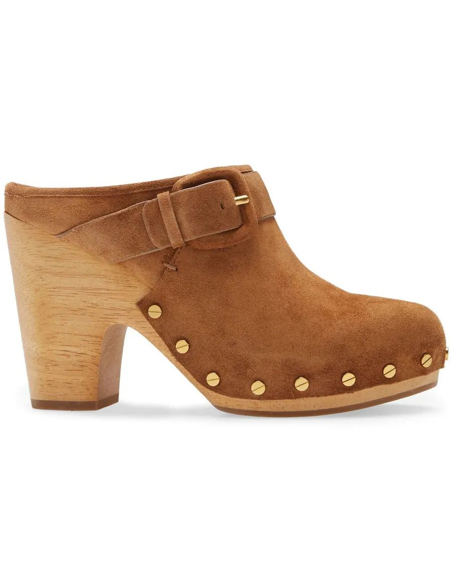 Dacey Suede Clog in Pecan