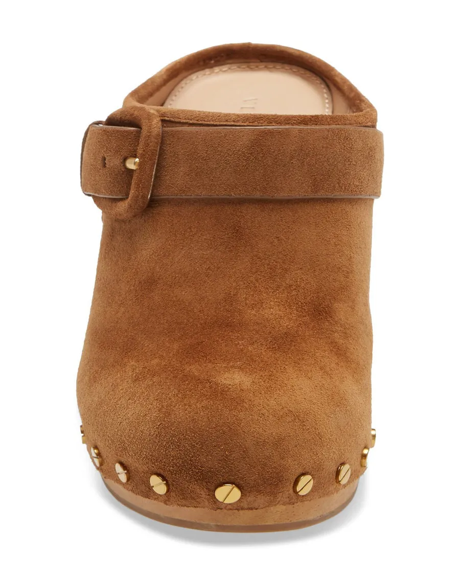 Dacey Suede Clog in Pecan