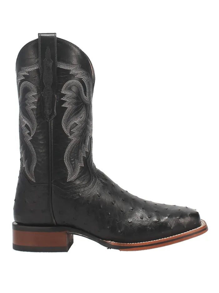 Dan Post DP4873 Mens Alamosa Full Quill Ostrich Square Toe Boot Black