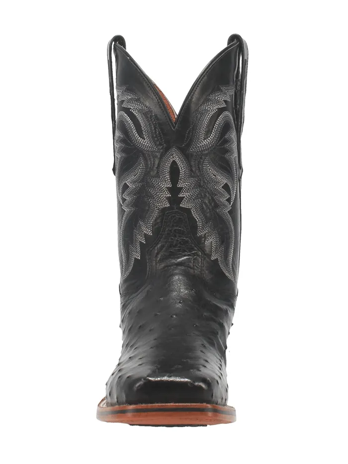 Dan Post DP4873 Mens Alamosa Full Quill Ostrich Square Toe Boot Black