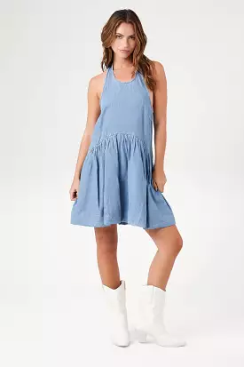 Denim Halter Mini Dress