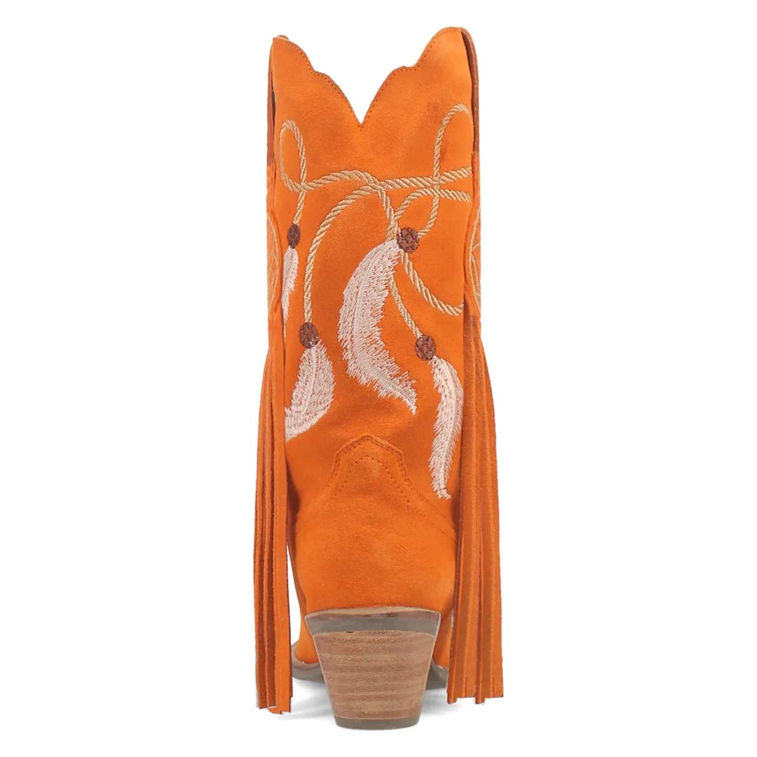 Dingo Womens Day Dream Orange Leather Cowboy Boots