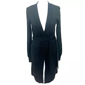 Dolce & Gabbana Black Cotton & Viscose Mix Long Belted Cardigan M