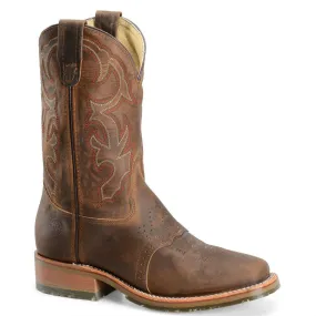 Double-H Men's 11 Domestic Wide Square Toe ICE Roper - Brown DH3560