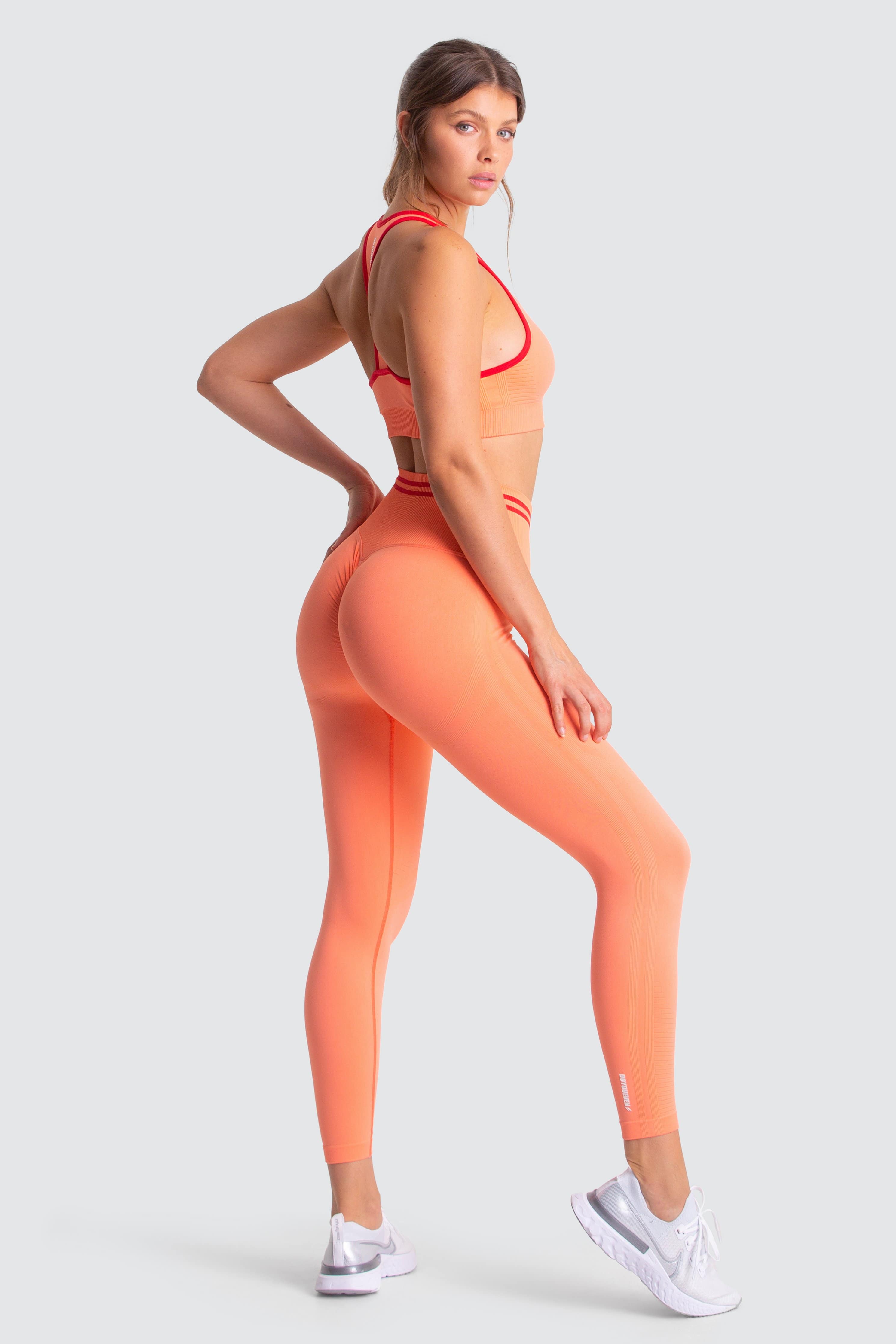 DYE Scrunch Seamless Leggings - Cantaloupe Orange