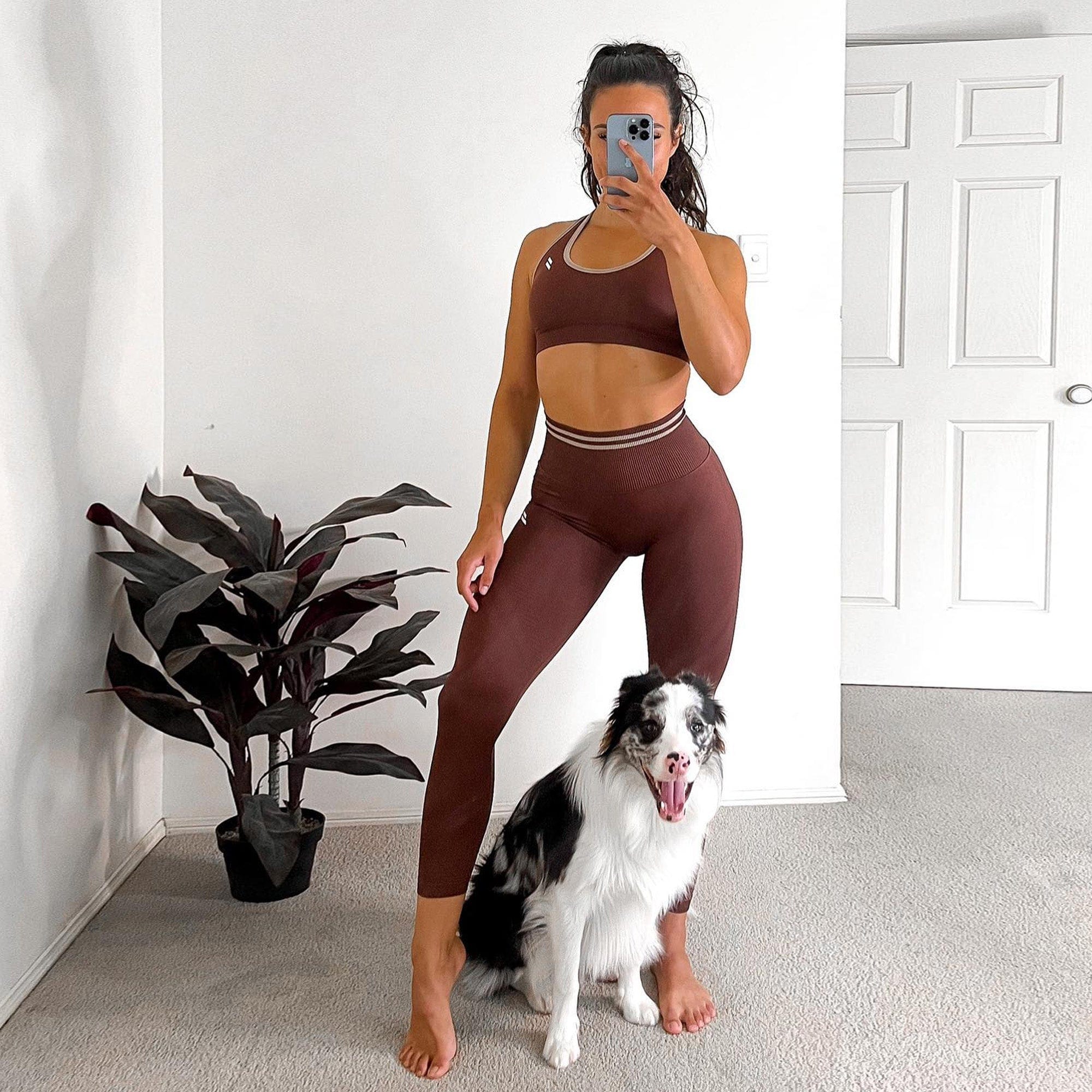 DYE Scrunch Seamless Leggings - Chocolate Brown