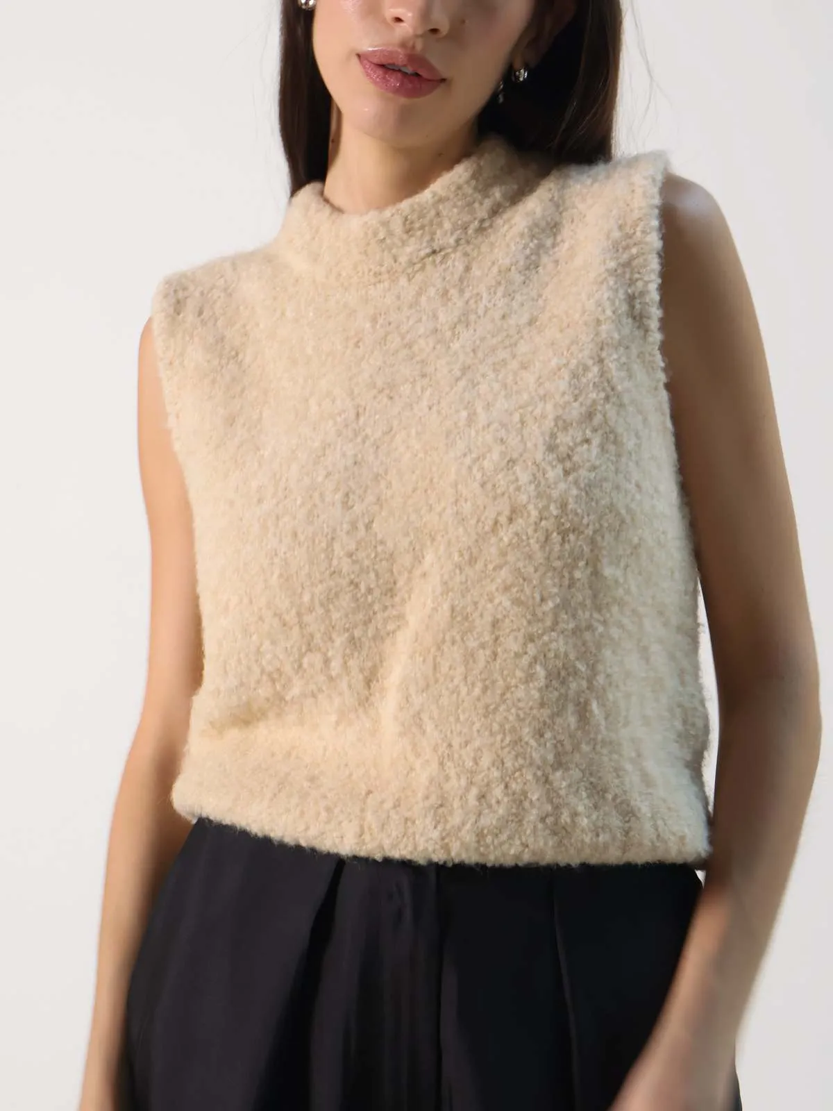 Edlyn Sleeveless Sweater - Cream