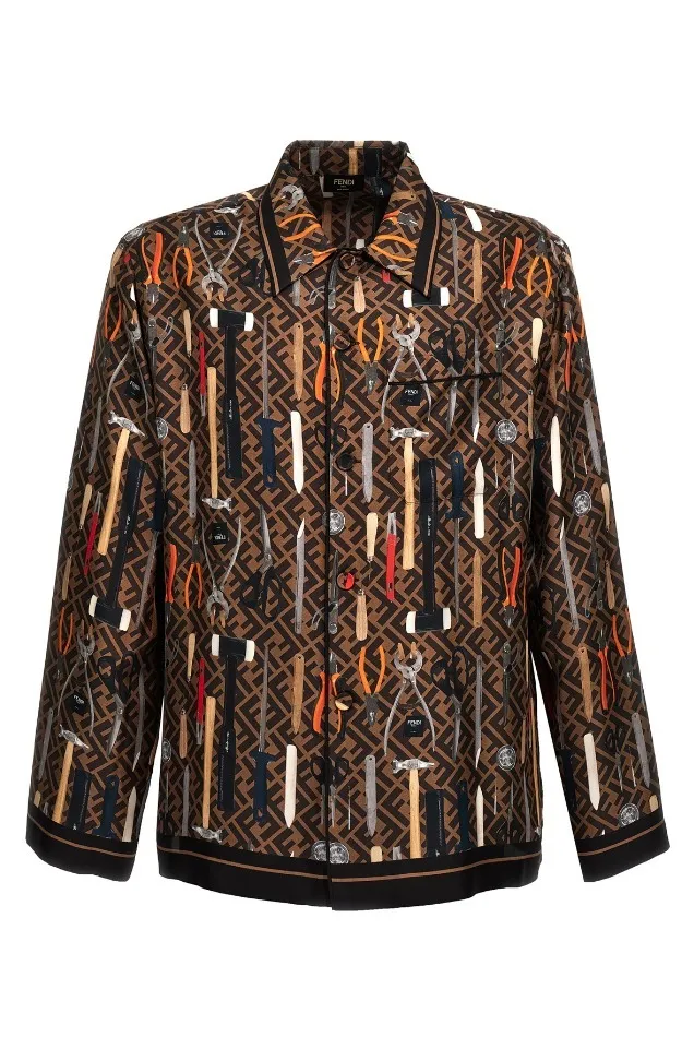 FENDI  |Logo Luxury Shirts