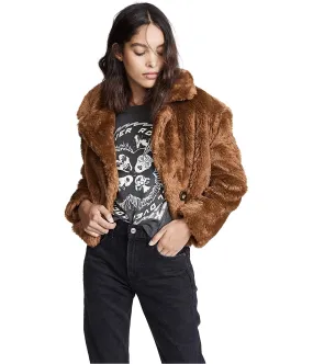 Free People Womens Mena Faux Fur Jacket