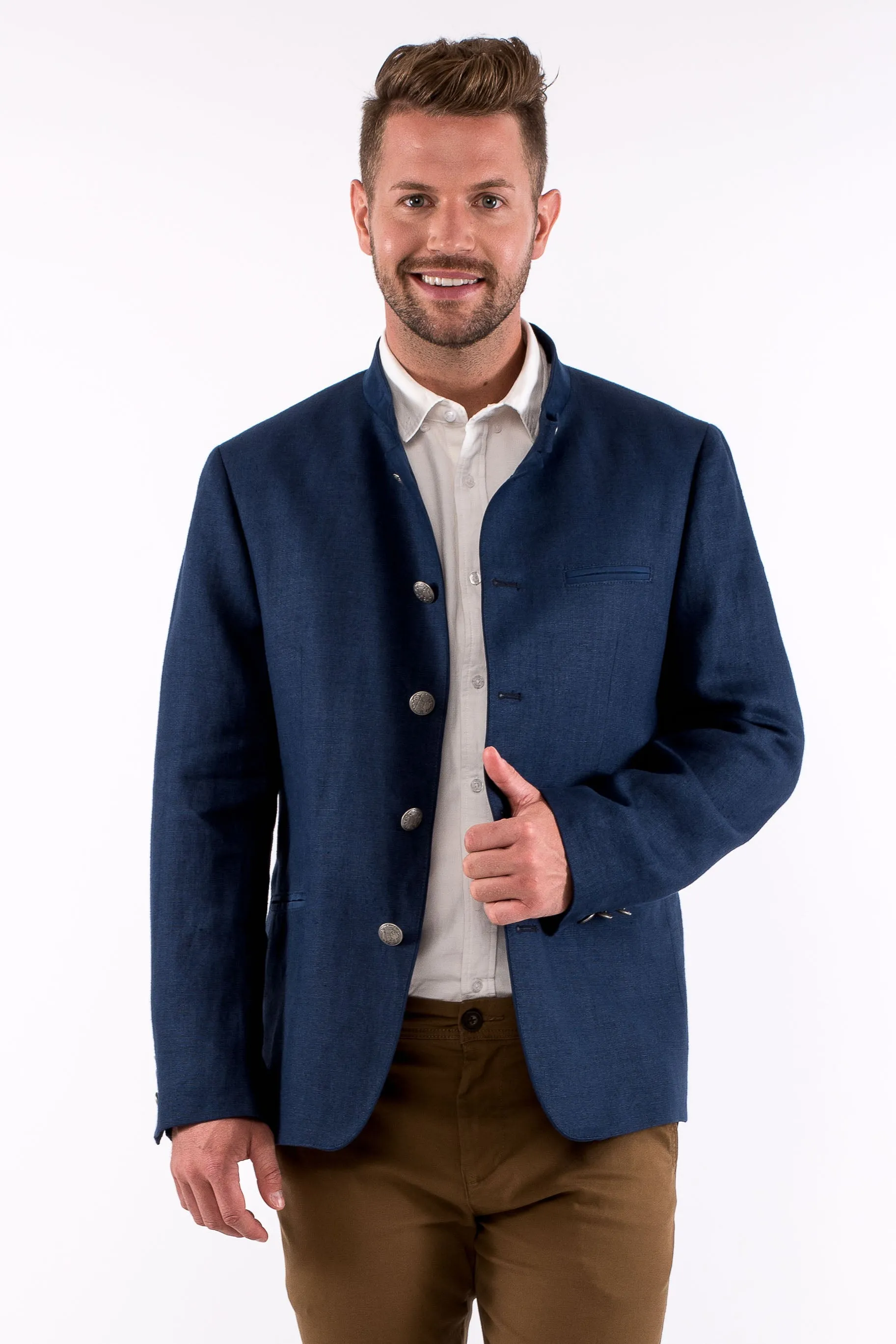 Gamlitz Men's Linen Dark Blue Blazer