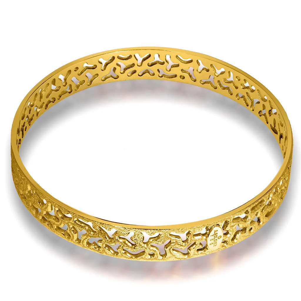 Gold Textured Bangle Bracelet