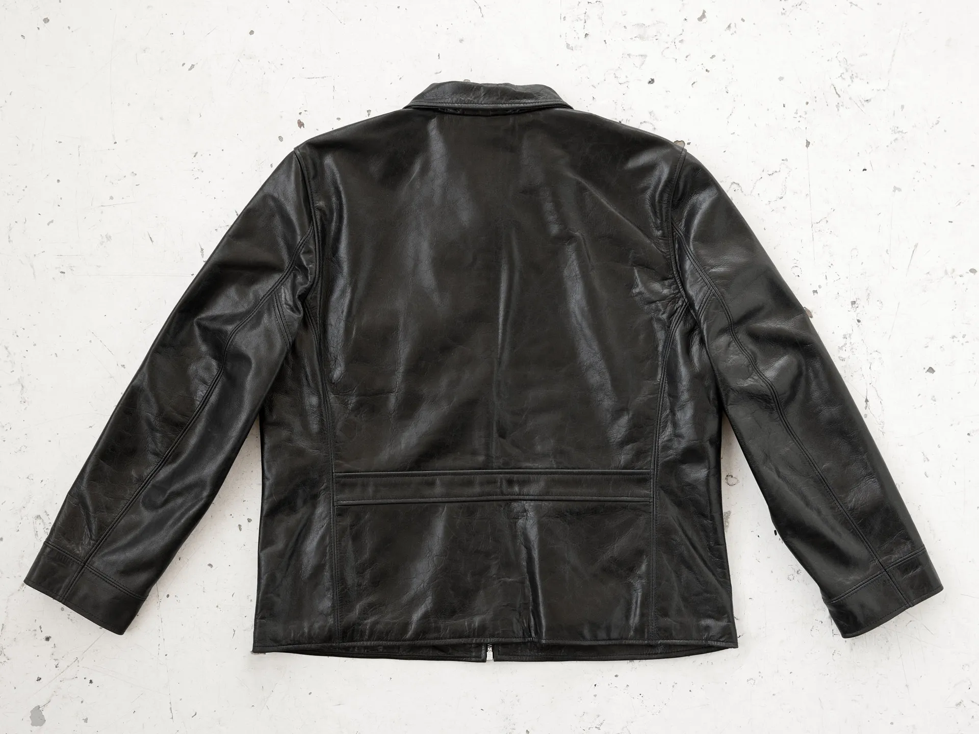 Half Belt Jacket - Horsehide Leather - AVI LEATHER