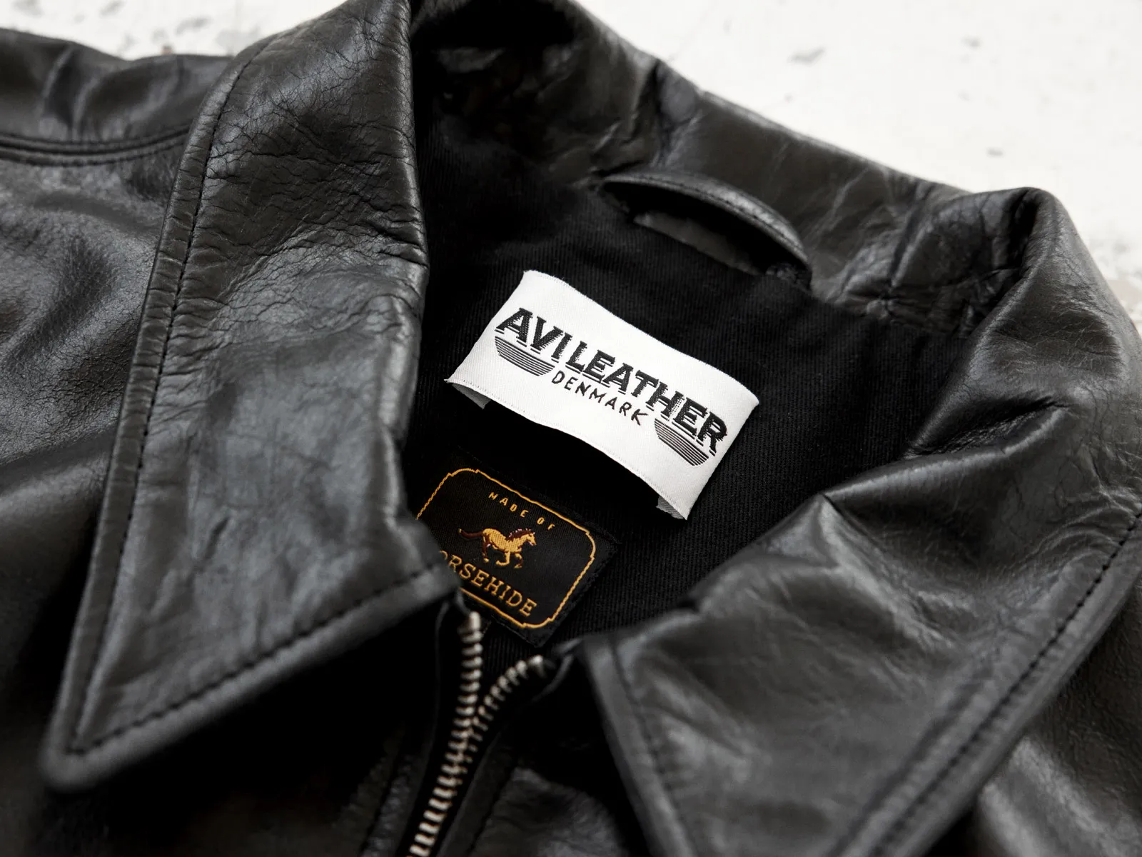 Half Belt Jacket - Horsehide Leather - AVI LEATHER