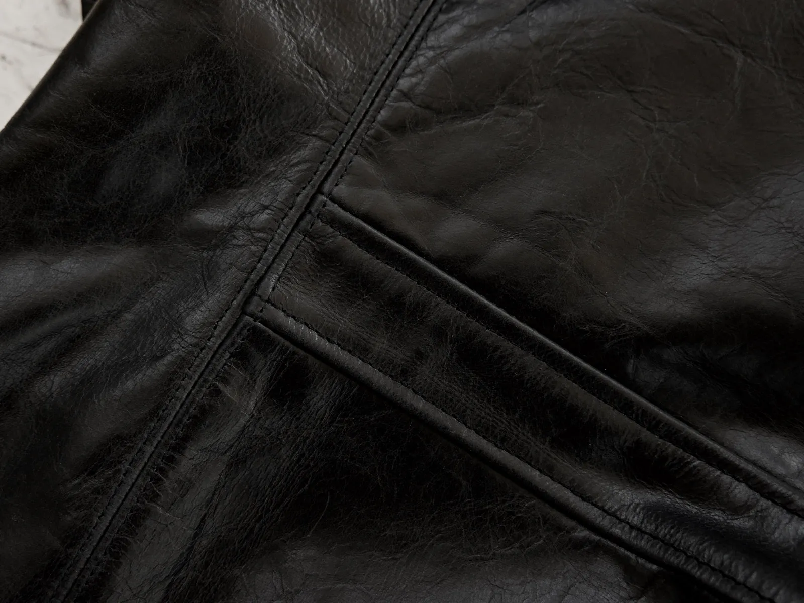 Half Belt Jacket - Horsehide Leather - AVI LEATHER